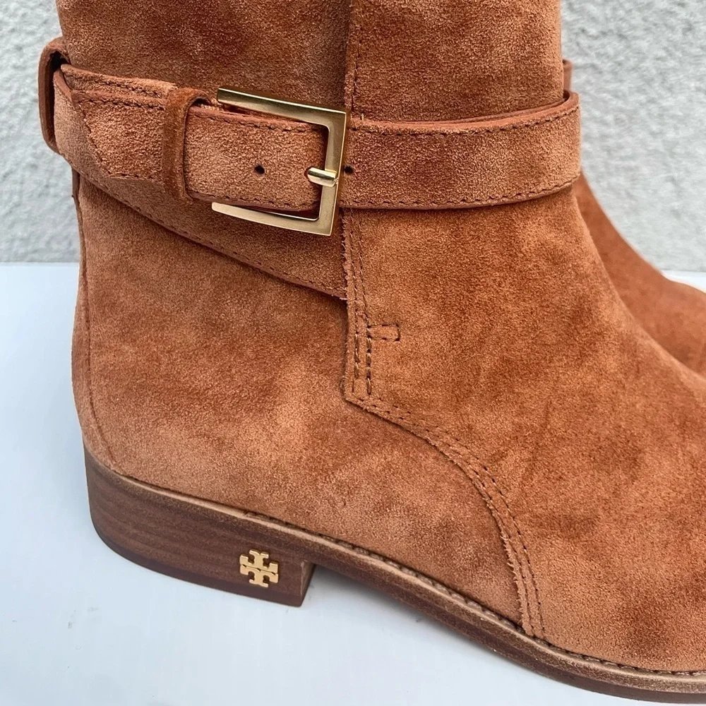 Tory Burch Brooke Ankle Suede Buckle Boot